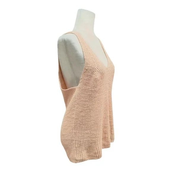 Madewell Monterey Sweater Tank Top Peach Pink Slouchy Knit Cotton Blend Size XL - Picture 3 of 9